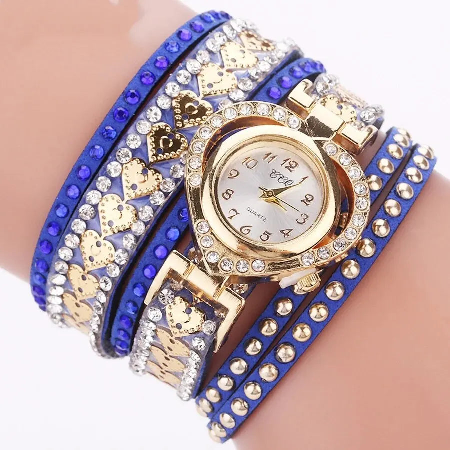 New Fashion Rhinestone Braided Rope Bracelet Quartz Watches Gift Reloj 2026