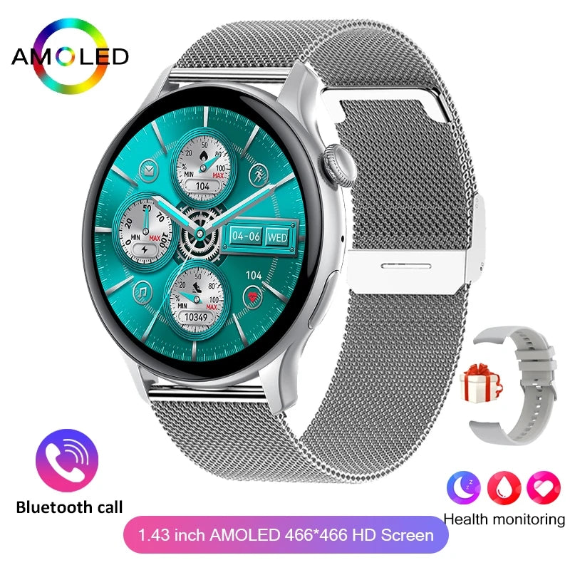 2026 New True AMOLED Smart Watch Ladies Screen Always Show Time 466*466 HD Health Tracker Voice Calling NFC Smartwatch Women