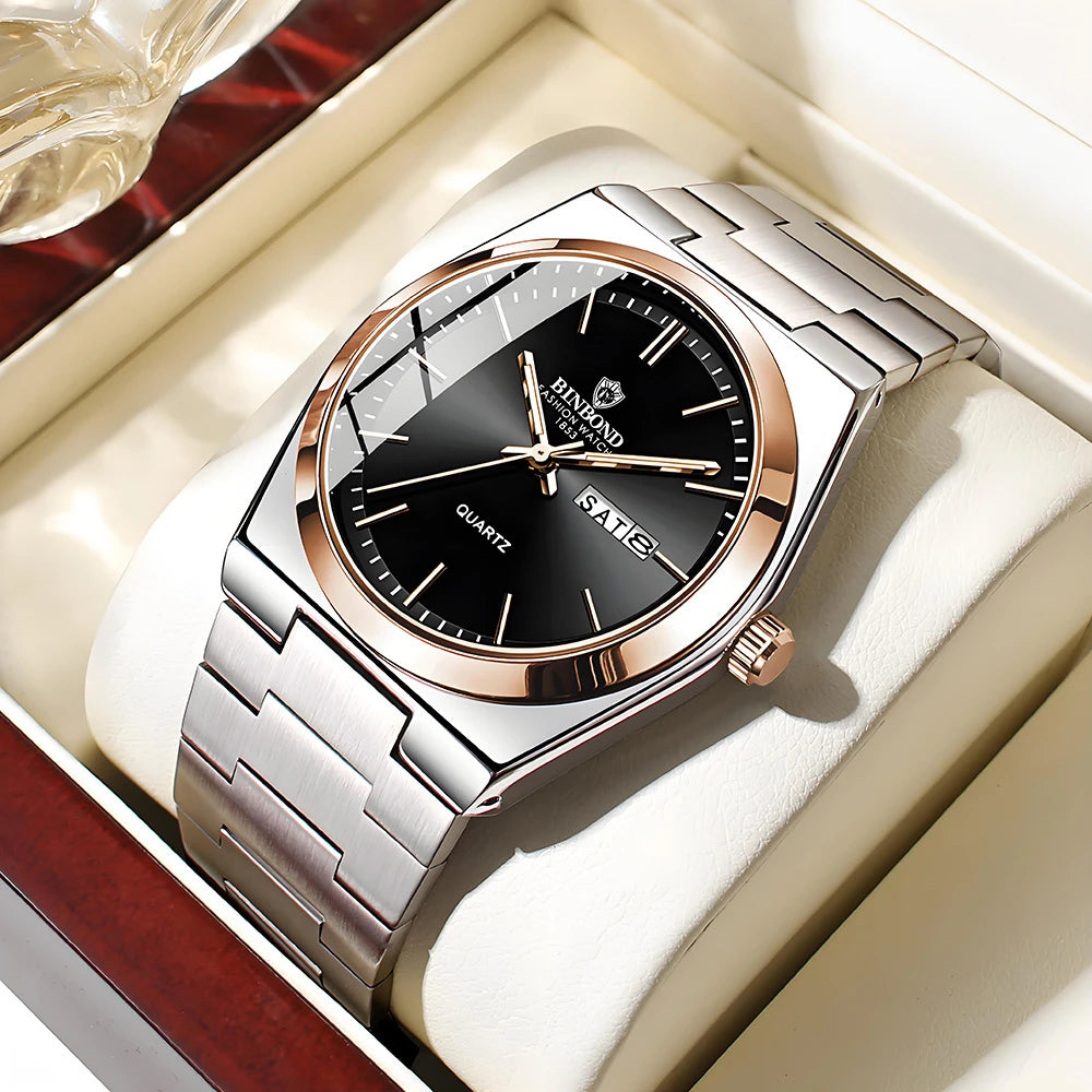 2026 Casual Business Fashion Quartz Wristwatches Gold Clock Men Luxury Watch Automatic Watches Mens Movement Gifts Reloj Hombre