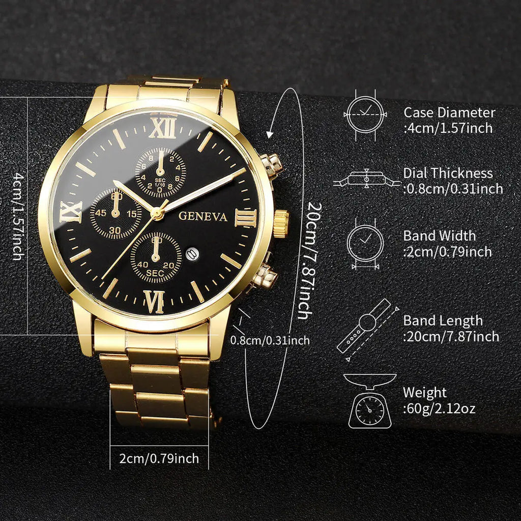 Fashion Men Business Watches Roma Dial Date Calendar Quartz Watch Reloj Hombre（Without Box）
