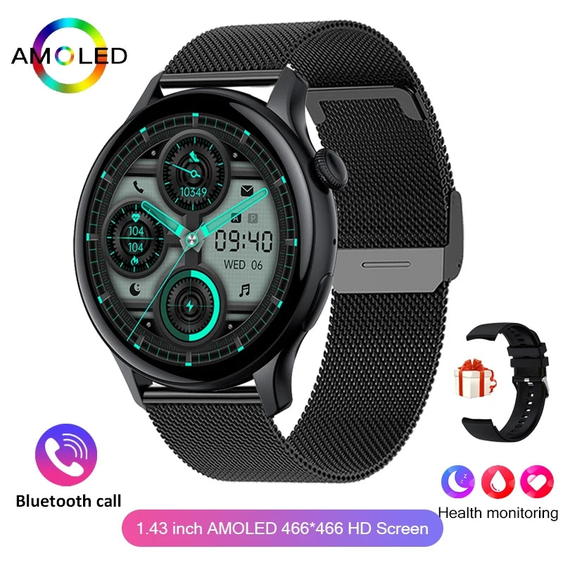 2026 New True AMOLED Smart Watch Ladies Screen Always Show Time 466*466 HD Health Tracker Voice Calling NFC Smartwatch Women