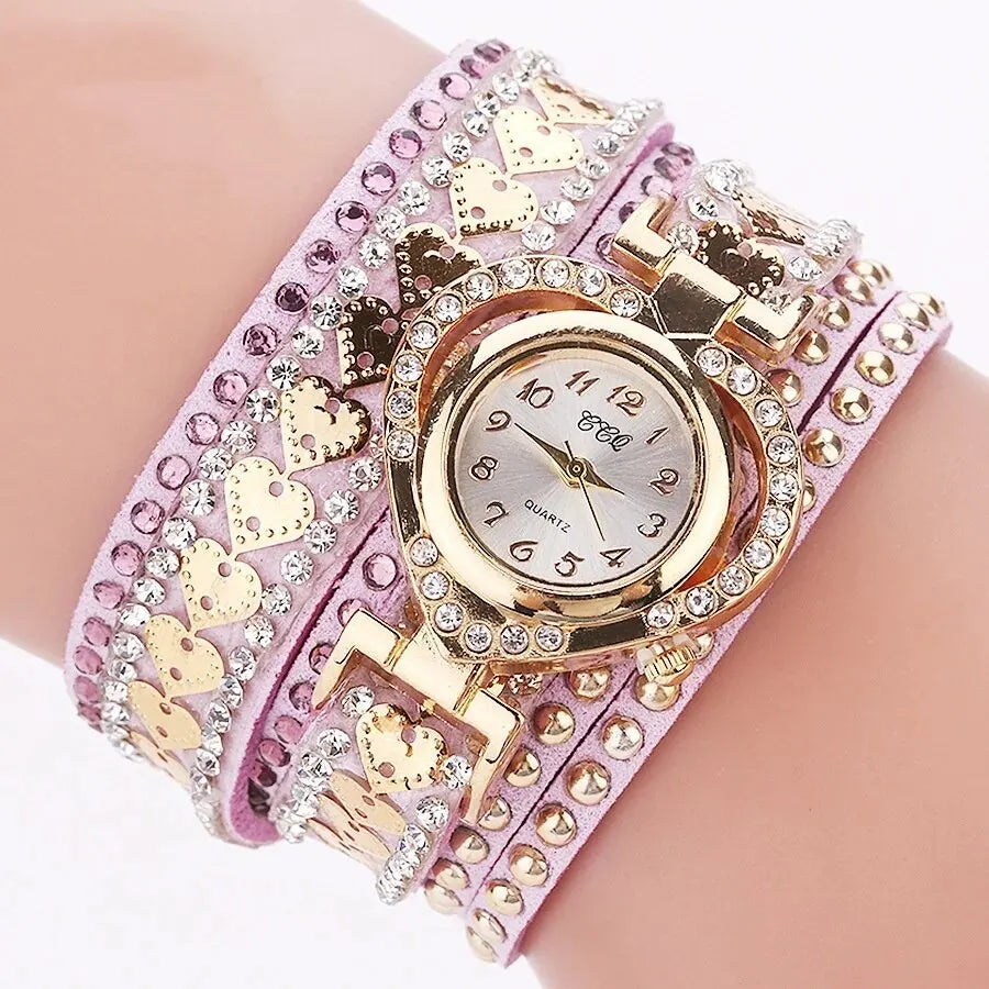 New Fashion Rhinestone Braided Rope Bracelet Quartz Watches Gift Reloj 2026