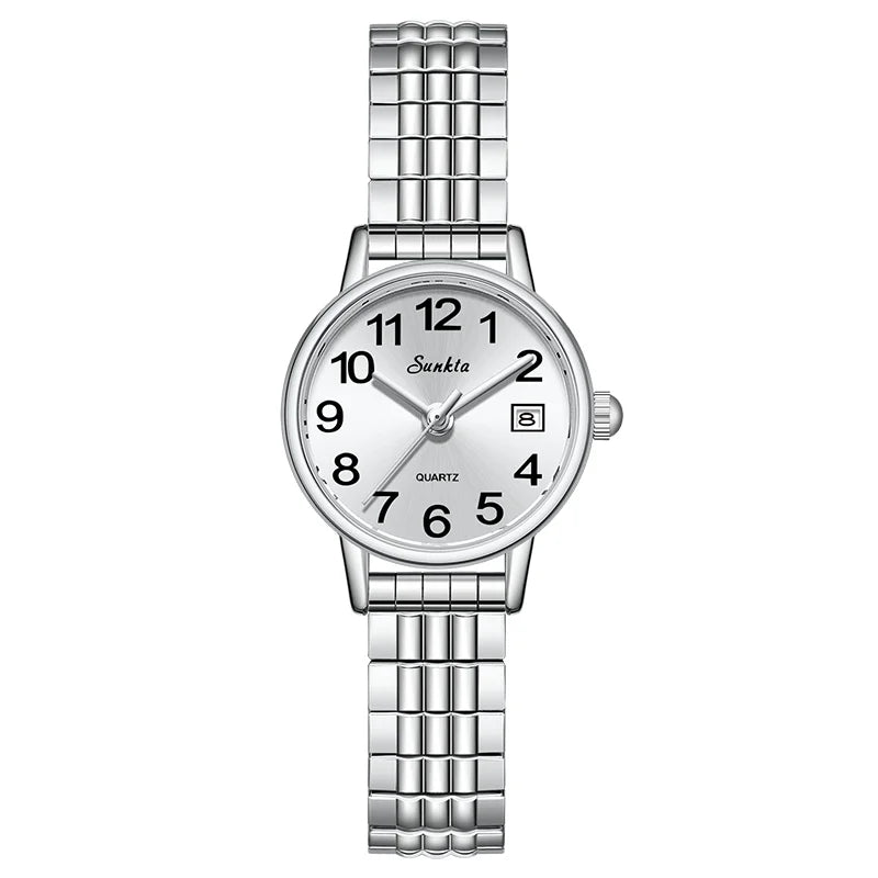 2026 SUNKTA Luxury Womens Watch Elegant Fashion Quartz Wristwatches 30M Waterproof Steel Strap Watches Ladies Gifts Reloj Mujer