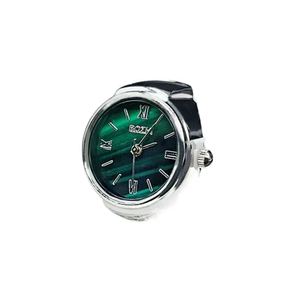 for Women Men Vintage Fashion Gift Digital Watch Round Quartz Finger Rings Elastic Stretchy Rings Ring Watch