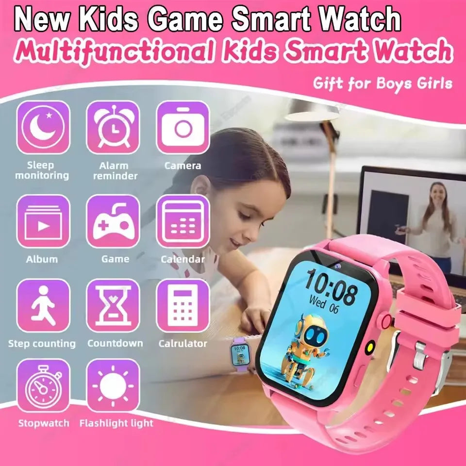 100+ Game SmartWatch Kid Child HD Screen Lighting Music Smart Watch Boy Girl Gift Children Smartwatch For IOS Android 2025 New