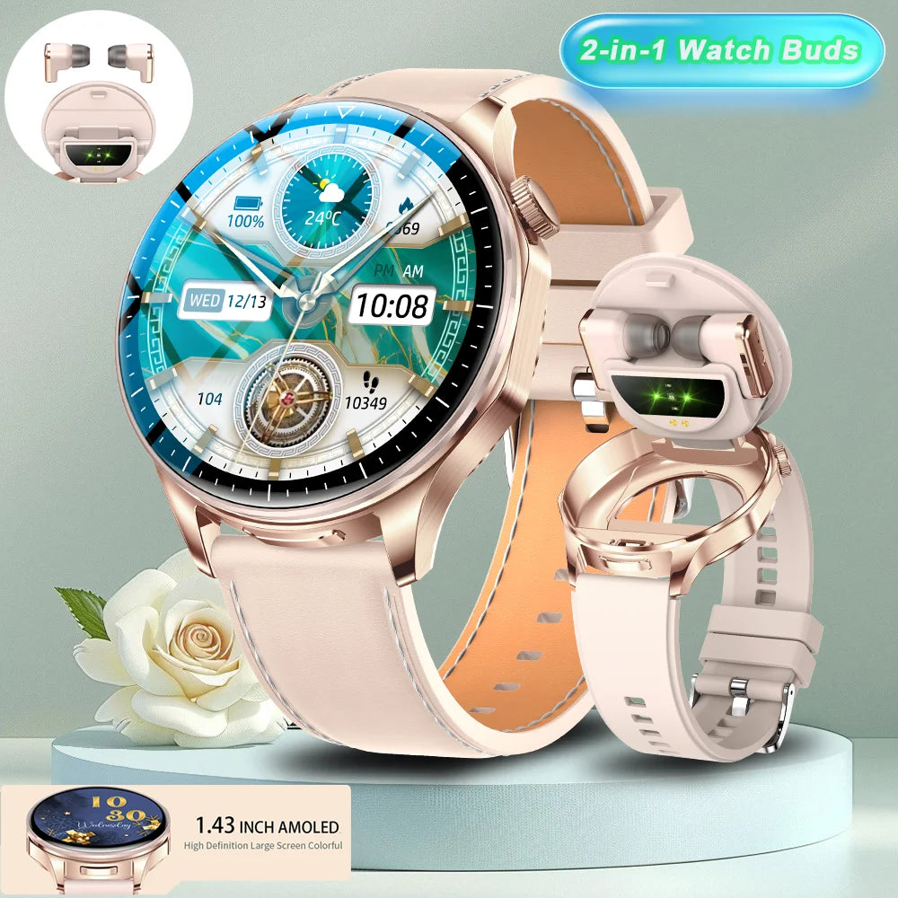 2026 new 2-In-1 TWS Headset Smart Watch 1.43" Women Men Sport Fitness motion Tracker Watches Earphone Music Smartwatch