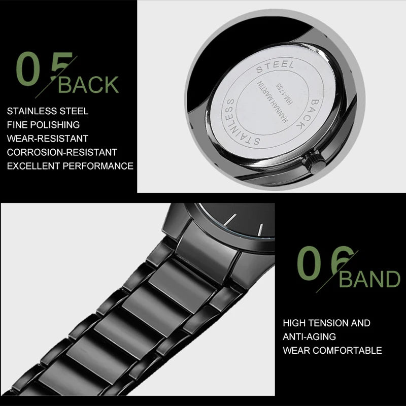 Fashion For Men Watch Business Style Calendar Quartz Movement Stainless Steel Strap Outdoor Waterproof Sports Quartz WristWatch