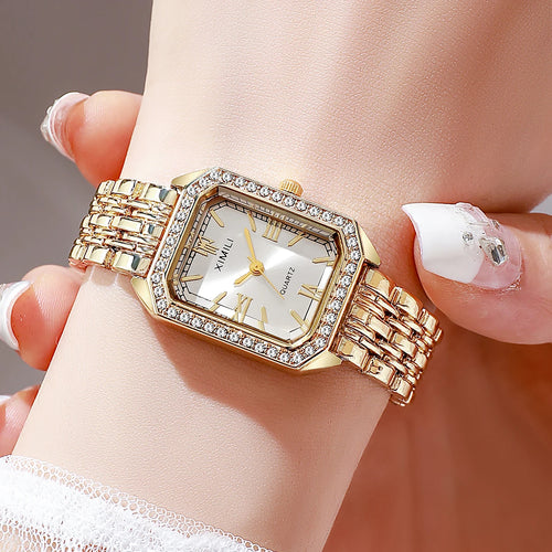 1/2/3/5PCS Fashion Rectangle Women Watches Set Ladies Rhinestone Quartz Watch Bracelet Strap Wristwatch（Without Box）