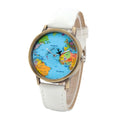 Fashion Global World Map Plane Denim Fabric Band Watch Casual Men Women Wristwatches Quartz Watch Gift Horloges Relógio