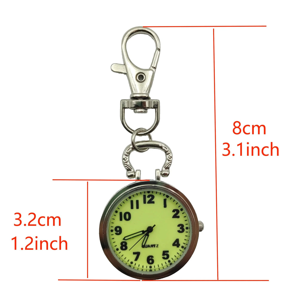 Glow dial retro digital pocket watch keychain pendant watch student exam pointer quartz watch nurse watch