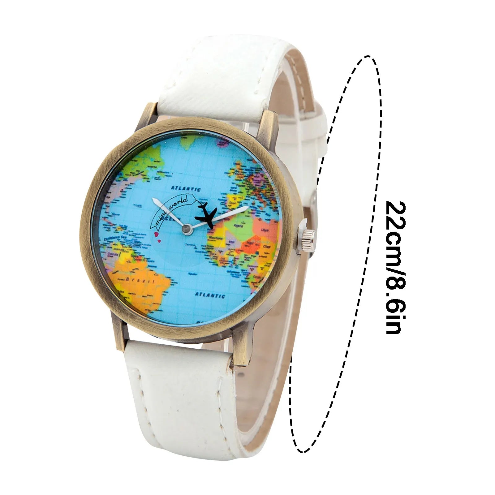 Fashion Global World Map Plane Denim Fabric Band Watch Casual Men Women Wristwatches Quartz Watch Gift Horloges Relógio
