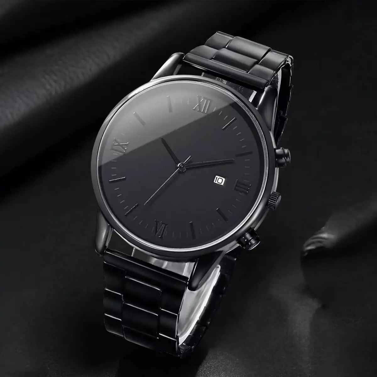 Fashion Men Business Watches Roma Dial Date Calendar Quartz Watch Reloj Hombre（Without Box）