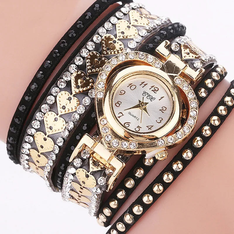 New Fashion Rhinestone Braided Rope Bracelet Quartz Watches Gift Reloj 2026