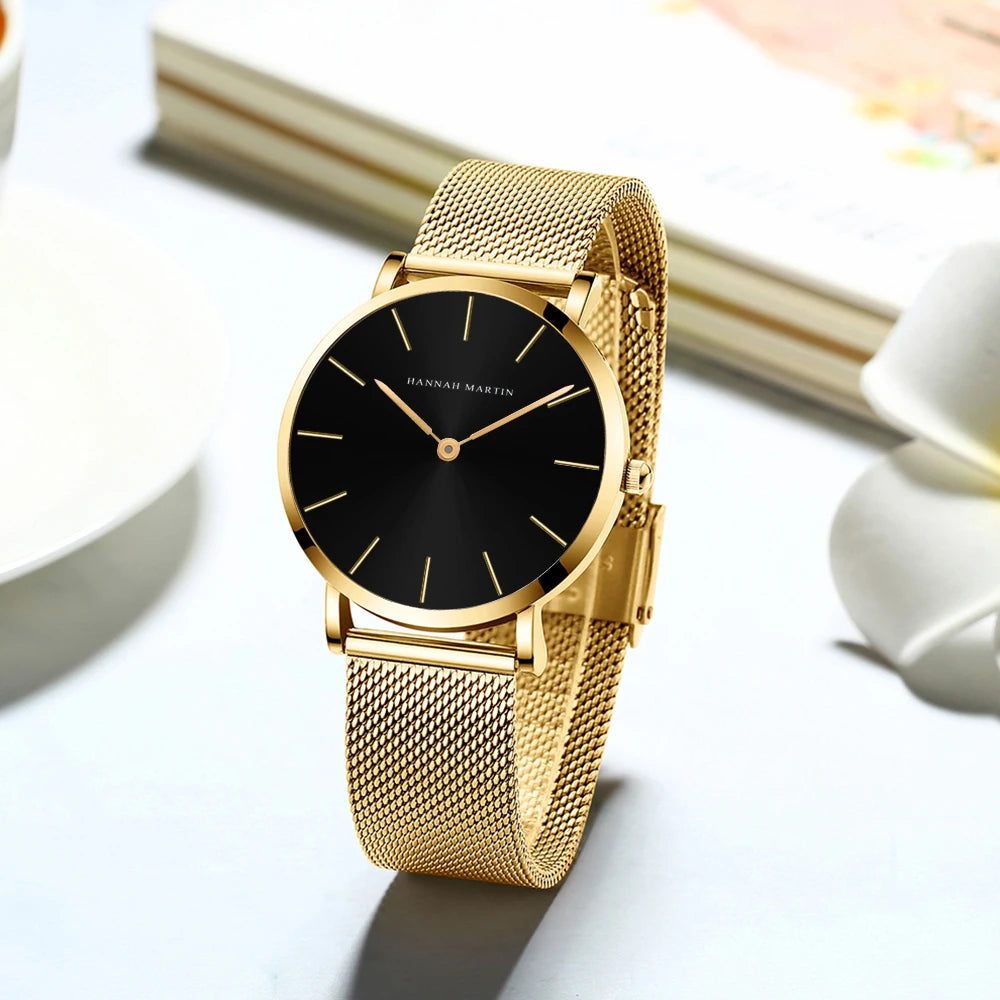 Women Watch Top Brand Dropshipping Japan Quartz Movement 36mm Rose Gold Waterproof Fashionable Nordic Minimalist Ladies Watches