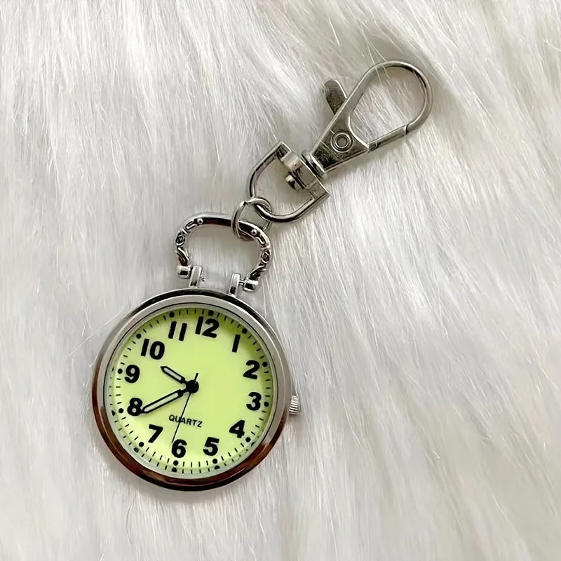 Glow dial retro digital pocket watch keychain pendant watch student exam pointer quartz watch nurse watch