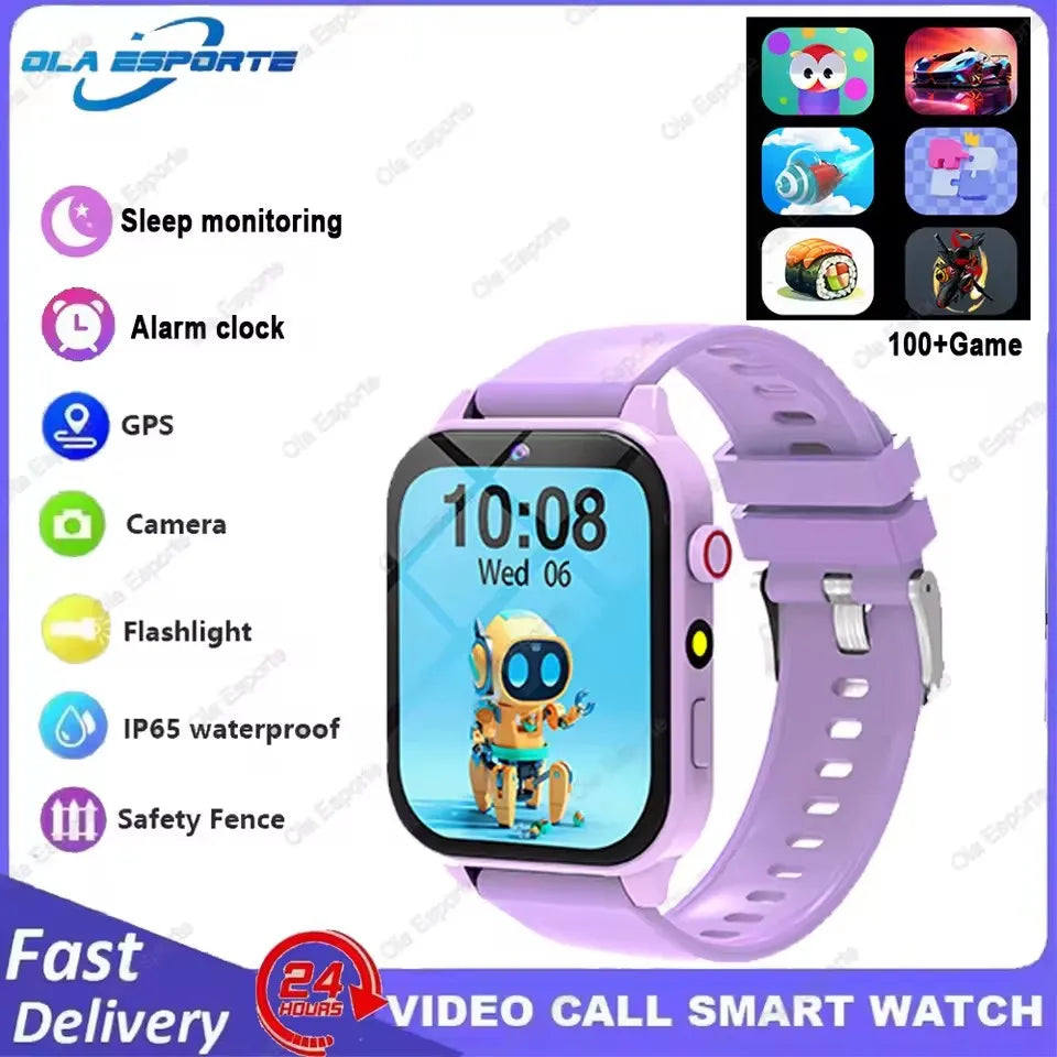 100+ Game SmartWatch Kid Child HD Screen Lighting Music Smart Watch Boy Girl Gift Children Smartwatch For IOS Android 2025 New