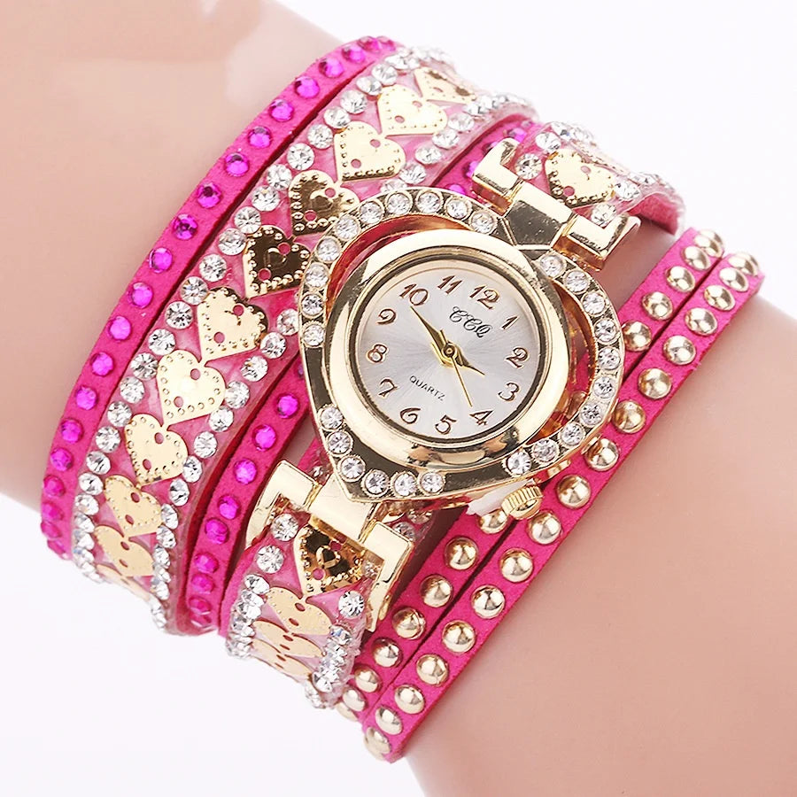 New Fashion Rhinestone Braided Rope Bracelet Quartz Watches Gift Reloj 2026