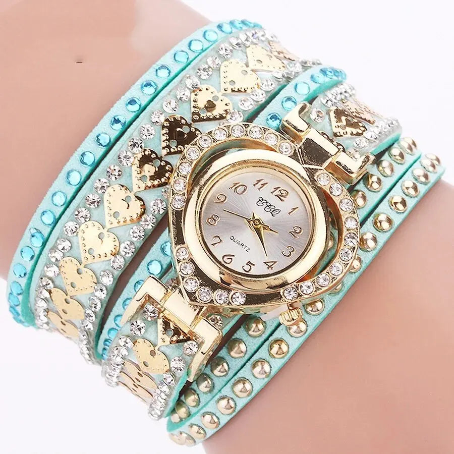 New Fashion Rhinestone Braided Rope Bracelet Quartz Watches Gift Reloj 2026