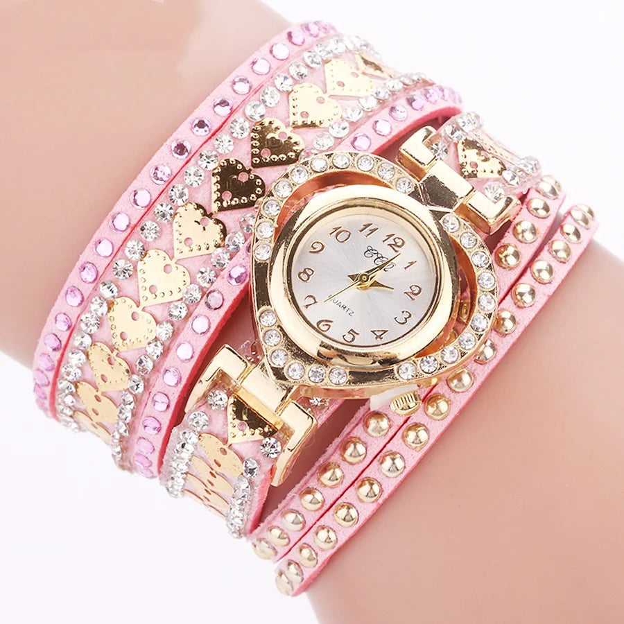New Fashion Rhinestone Braided Rope Bracelet Quartz Watches Gift Reloj 2026