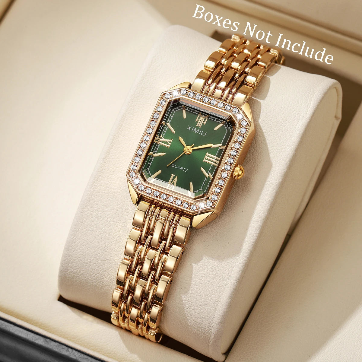 1/2/3/5PCS Fashion Rectangle Women Watches Set Ladies Rhinestone Quartz Watch Bracelet Strap Wristwatch（Without Box）