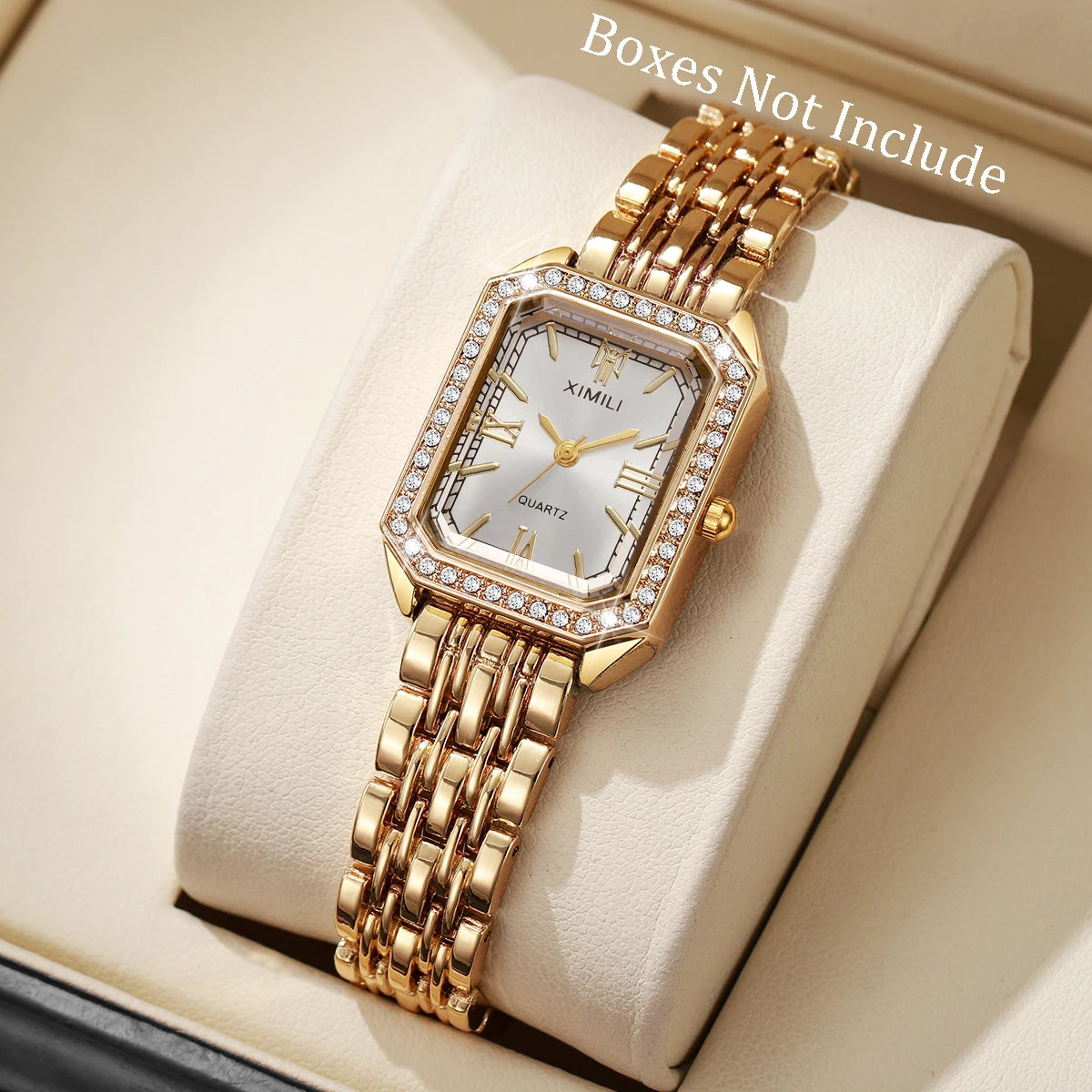1/2/3/5PCS Fashion Rectangle Women Watches Set Ladies Rhinestone Quartz Watch Bracelet Strap Wristwatch（Without Box）