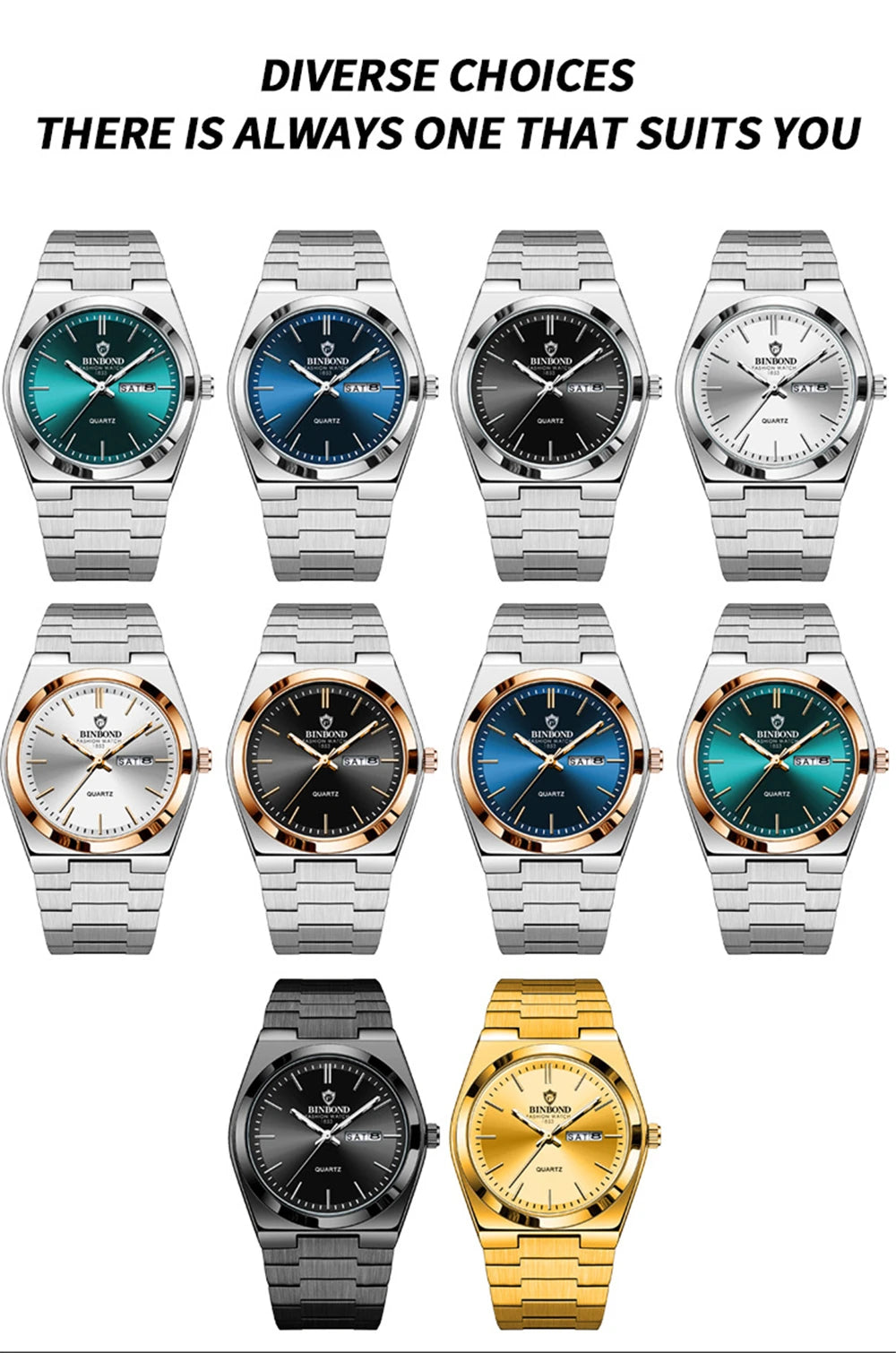 2026 Casual Business Fashion Quartz Wristwatches Gold Clock Men Luxury Watch Automatic Watches Mens Movement Gifts Reloj Hombre