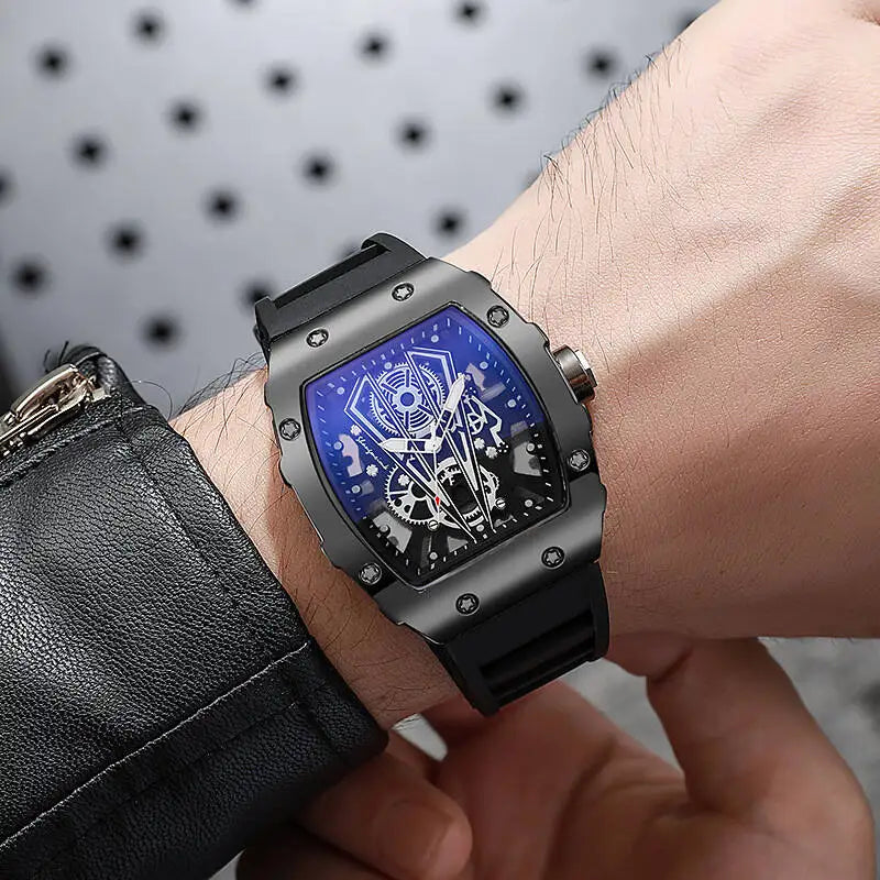 1/2PCS Luxury Large Dial Men Quartz Watches Silicone Band Men's Sports Watch Casual Wristwatch Reloj Hombre（Without Box）