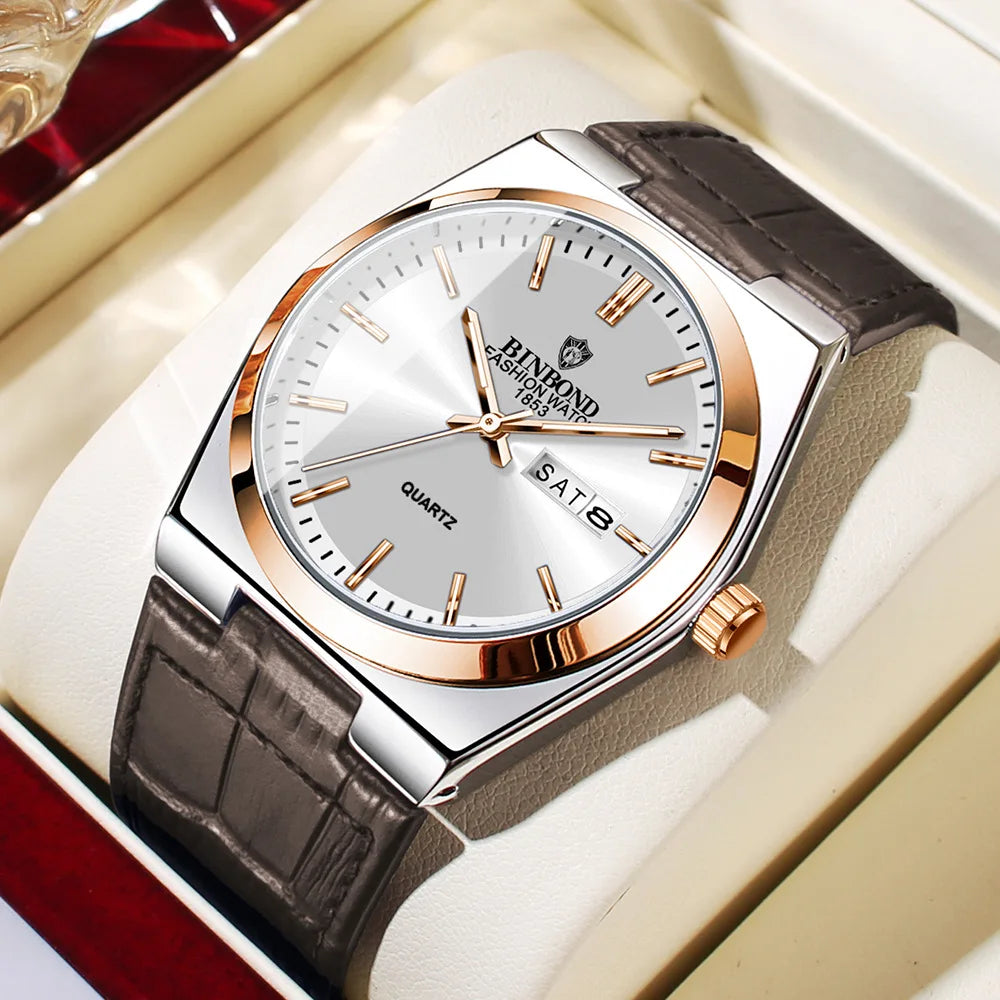 2026 Casual Business Fashion Quartz Wristwatches Gold Clock Men Luxury Watch Automatic Watches Mens Movement Gifts Reloj Hombre