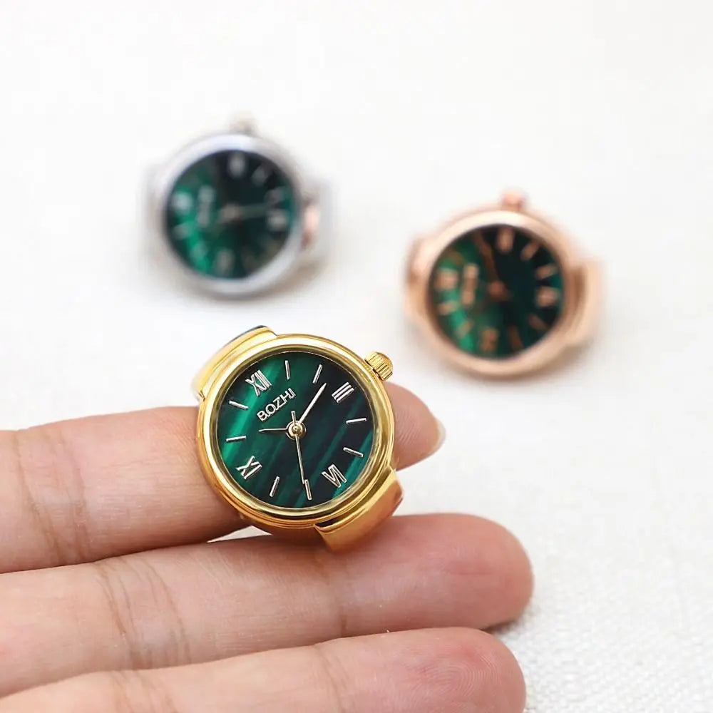 for Women Men Vintage Fashion Gift Digital Watch Round Quartz Finger Rings Elastic Stretchy Rings Ring Watch