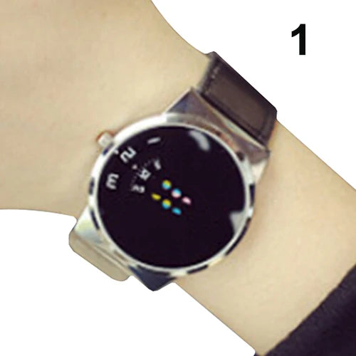 2022 Fashion Ceative Dial Moveable Digital Watch Unisex Women Men Sport Watches Leather Band Quartz Wristwatches Cheap Price