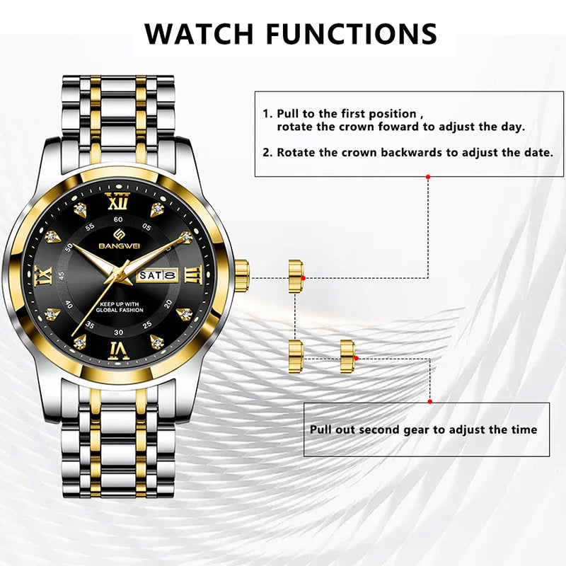 LIGE BANGWEI New Women Watch Outdoor Sport Waterproof Luminous Watches For Women Creative Diamond Quartz Wristwatch Ladies Gift