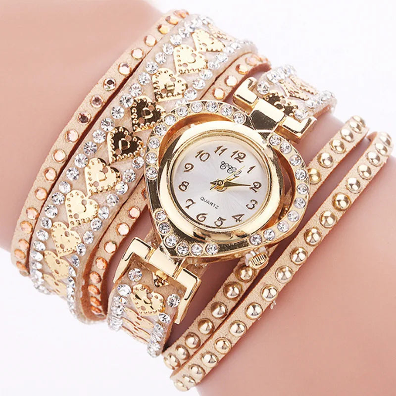 New Fashion Rhinestone Braided Rope Bracelet Quartz Watches Gift Reloj 2026