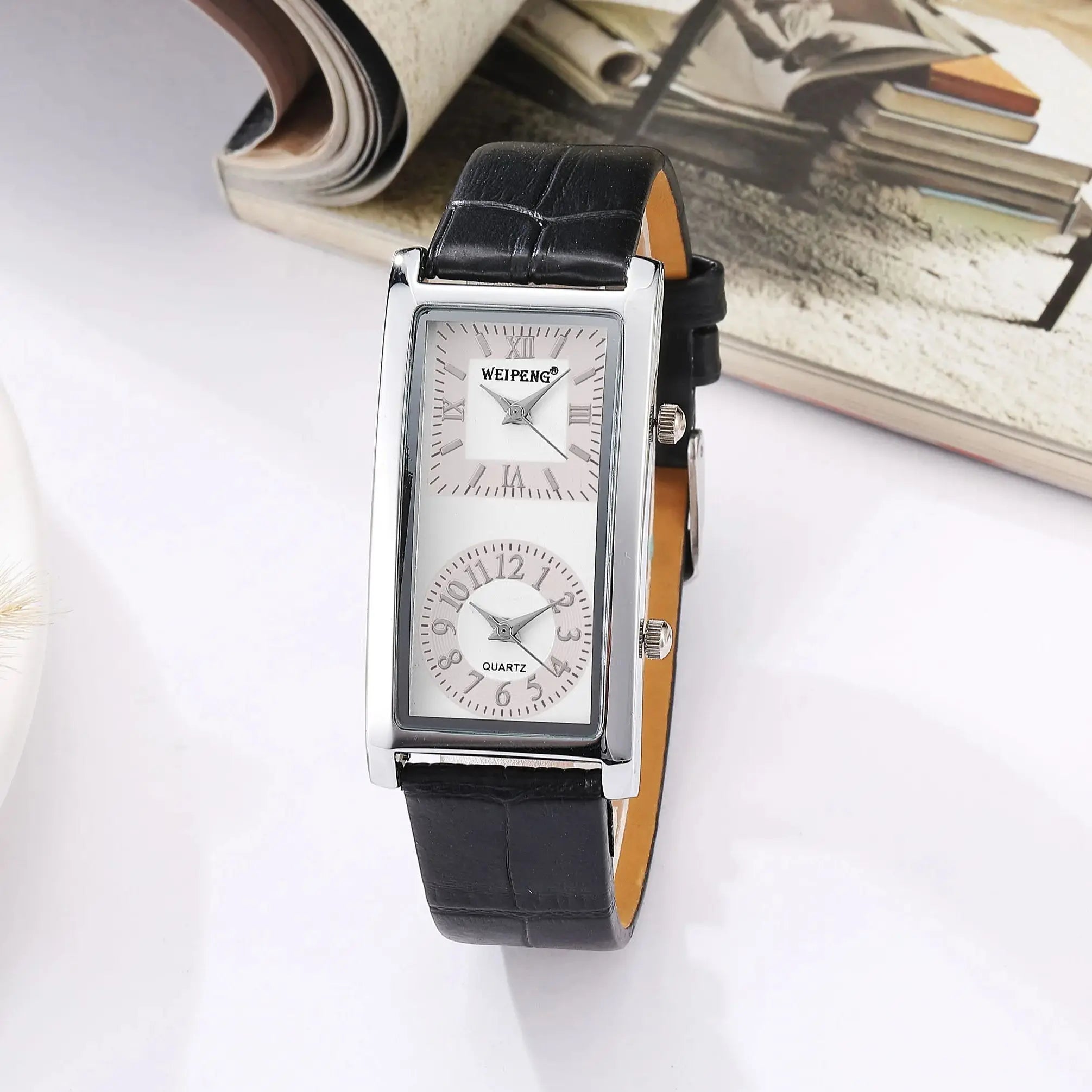 Hot selling fashion leisure business dual time zones dual dial watches for man woman couple watches quartz watches reloj