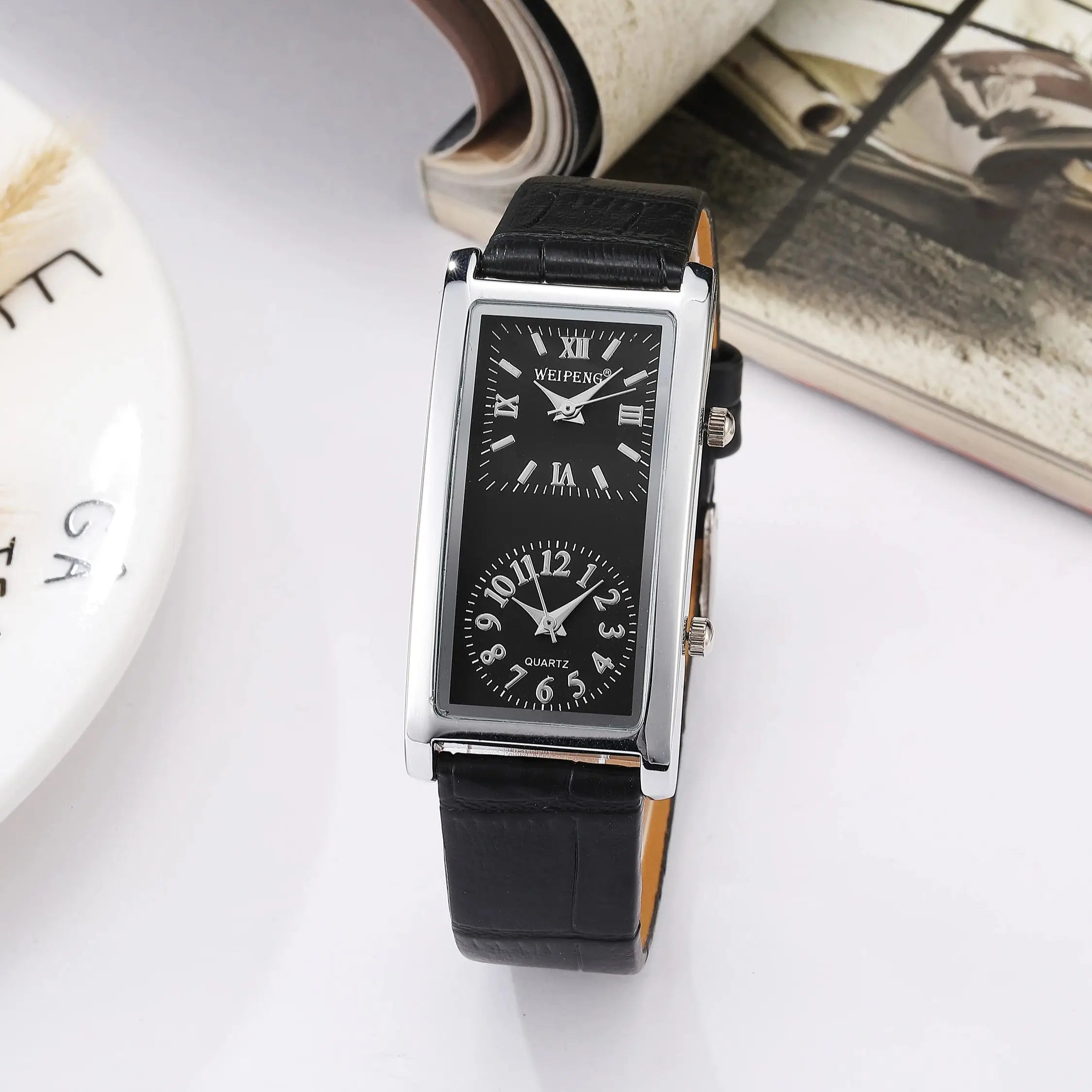 Hot selling fashion leisure business dual time zones dual dial watches for man woman couple watches quartz watches reloj