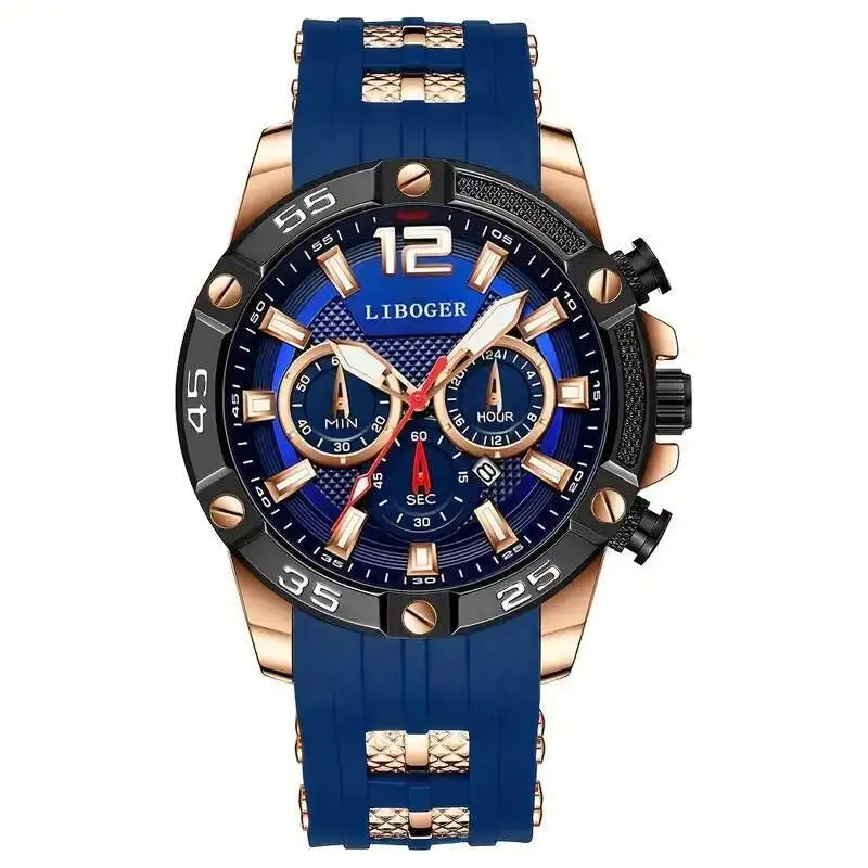 Casual Silicone Strap Men Sports Watches Luxury Large Dial Calendar Quartz Wristwatches For Mens Clock Reloj Hombre