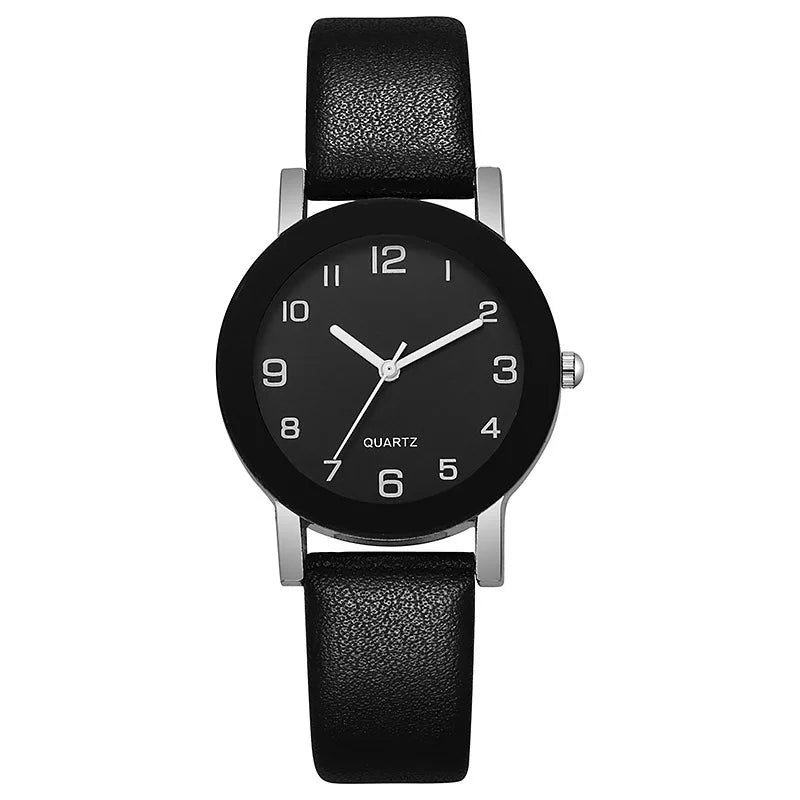 1/2PCS Fashion Couple's Watches Leather Strap Wristwatch Men Women Casual Arabic Dial Quartz Watches (Without Box)