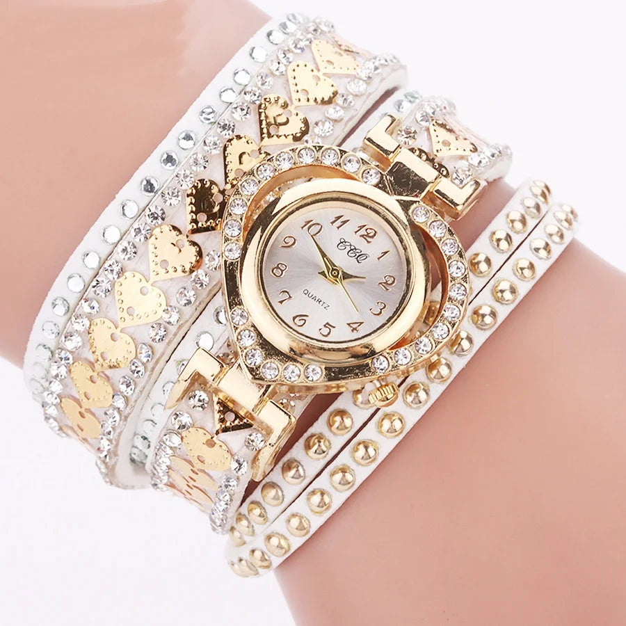 New Fashion Rhinestone Braided Rope Bracelet Quartz Watches Gift Reloj 2026