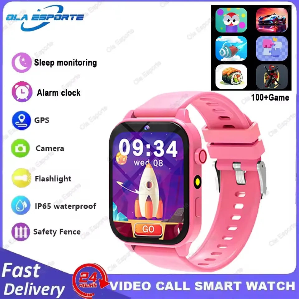 100+ Game SmartWatch Kid Child HD Screen Lighting Music Smart Watch Boy Girl Gift Children Smartwatch For IOS Android 2025 New