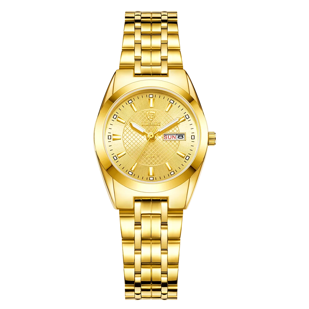 LIEBIG Luxury Stainless Steel Watches Men Fashion Watch Time Date Waterproof Quartz Wristwatch Clock For Male Women Reloj Hombre