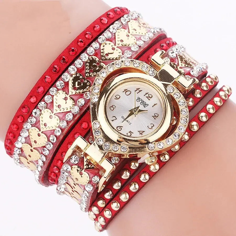 New Fashion Rhinestone Braided Rope Bracelet Quartz Watches Gift Reloj 2026