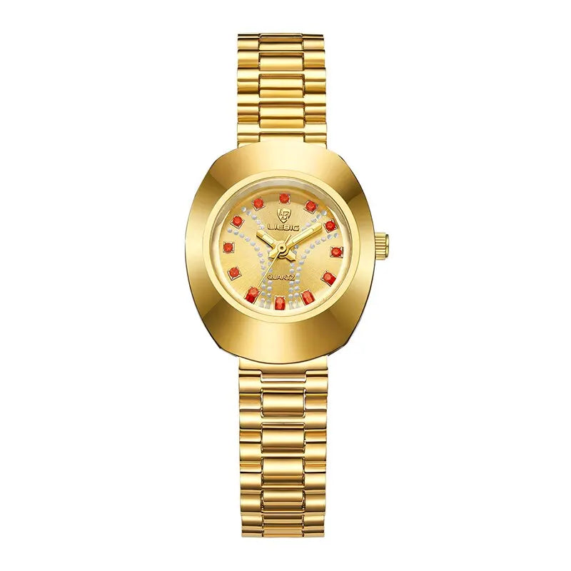 LIEBIG Luxury Oval Golden Stainless Steel Quartz Watch Women Men Casual Female Male Clock Waterproof Wristwatch Relogio Feminino