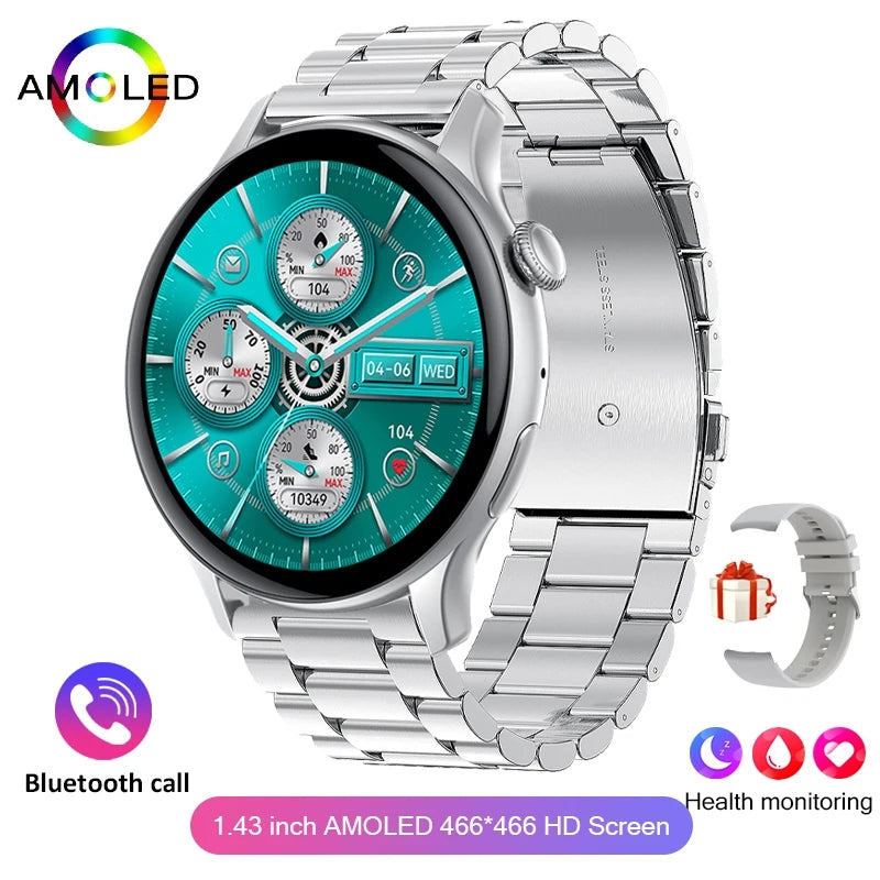 2026 New True AMOLED Smart Watch Ladies Screen Always Show Time 466*466 HD Health Tracker Voice Calling NFC Smartwatch Women