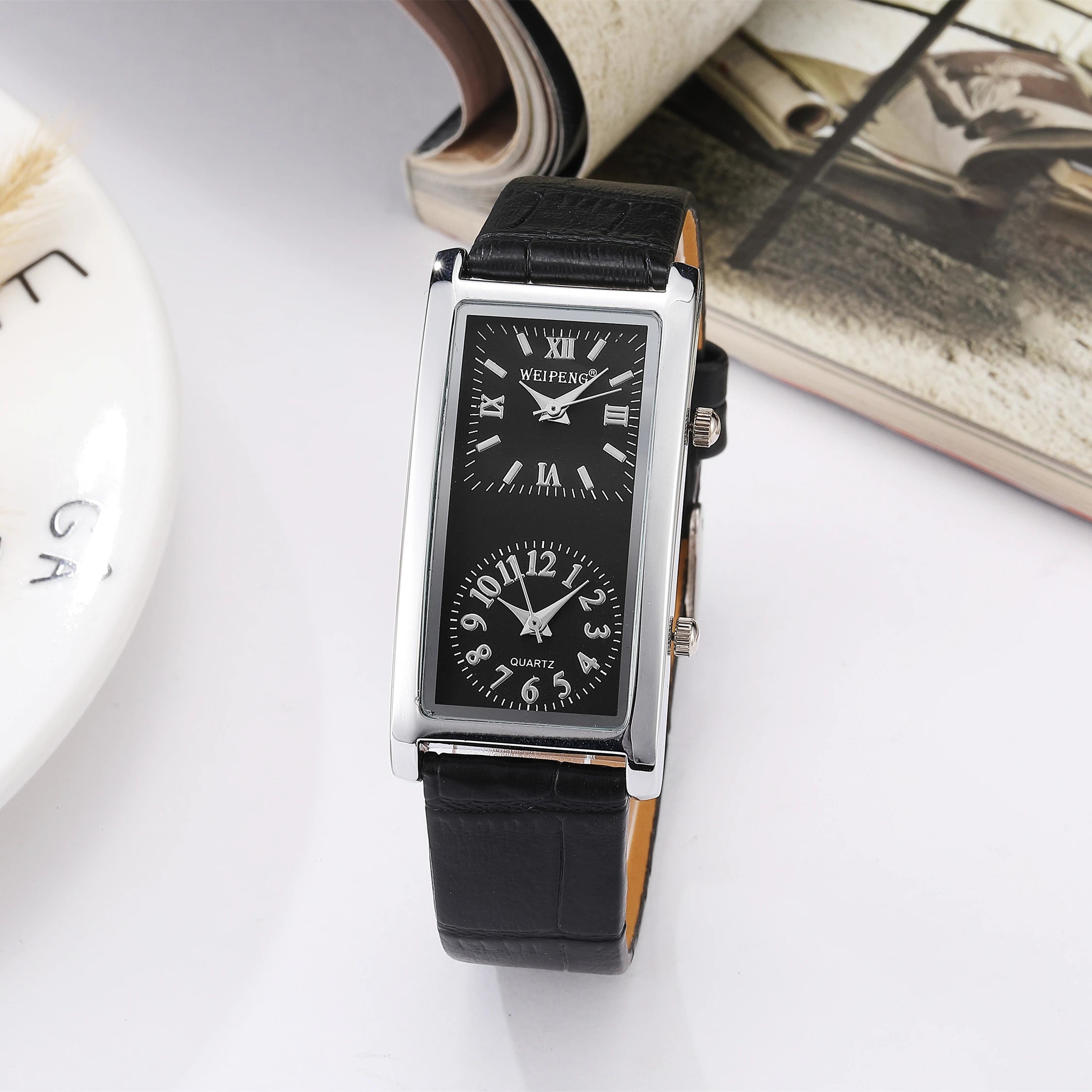 Hot selling fashion leisure business dual time zones dual dial watches for man woman couple watches quartz watches reloj