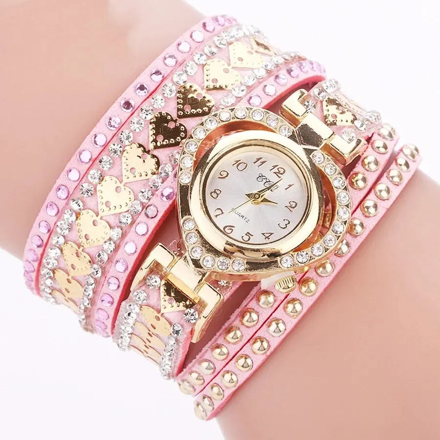 New Fashion Rhinestone Braided Rope Bracelet Quartz Watches Gift Reloj 2026