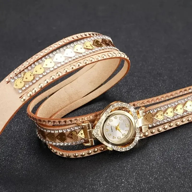 New Fashion Rhinestone Braided Rope Bracelet Quartz Watches Gift Reloj 2026